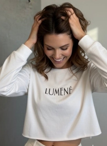 LUMENÉ Essential Logo Crop – White Edition