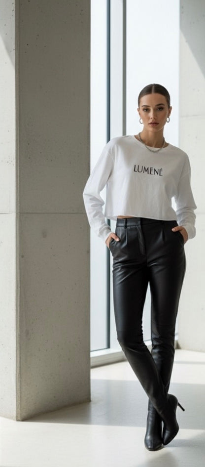 LUMENÉ Essential Logo Crop – White Edition