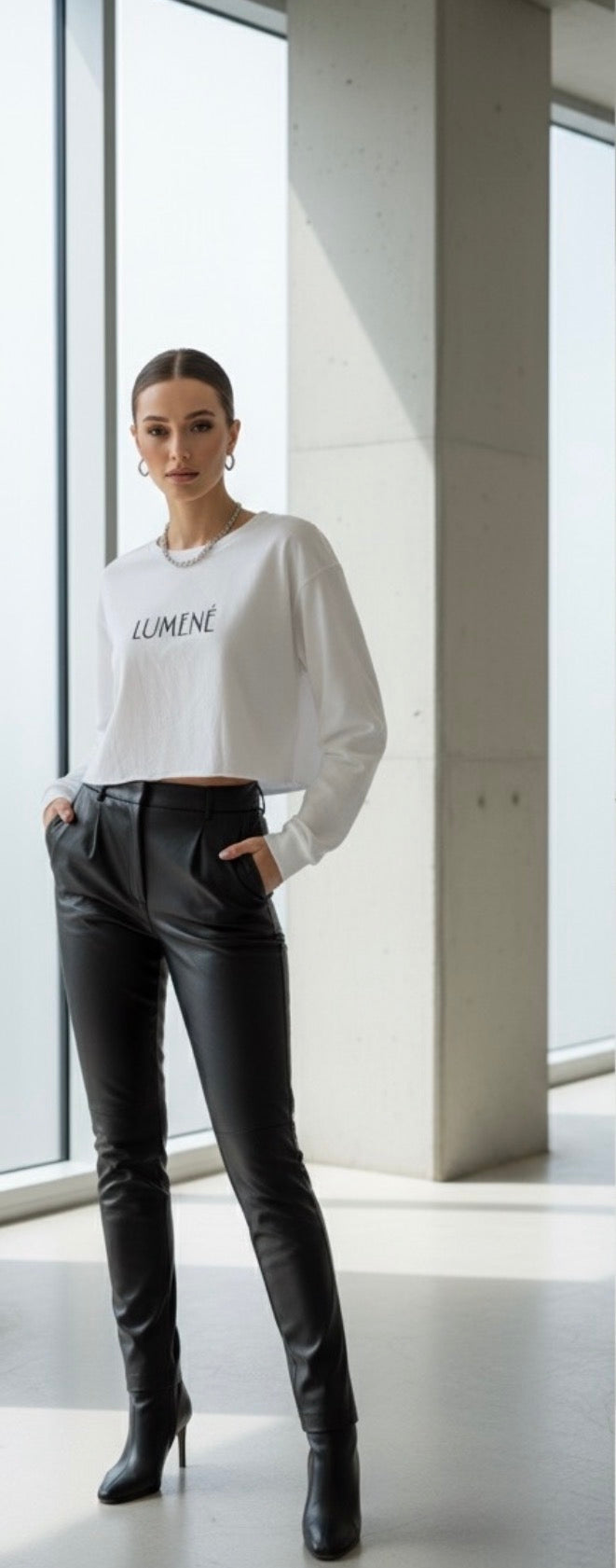 LUMENÉ Essential Logo Crop – White Edition