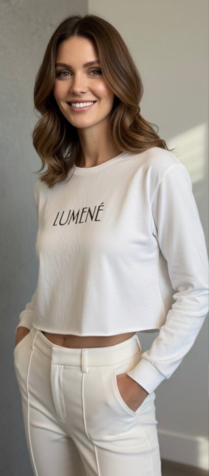 LUMENÉ Essential Logo Crop – White Edition
